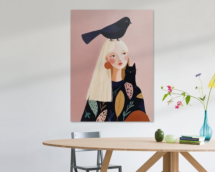 Voorbeeld van het werk in een kamer