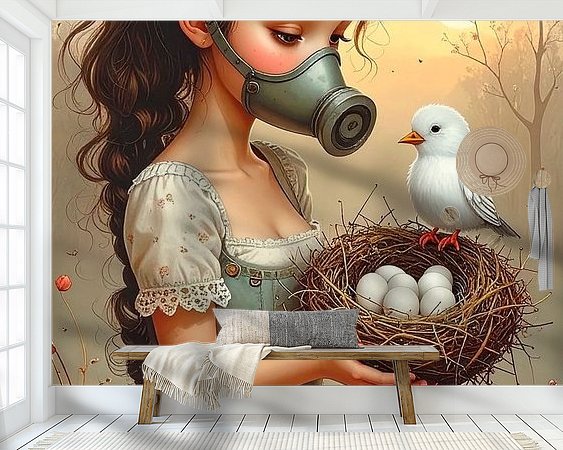 Voorbeeld van het werk in een kamer