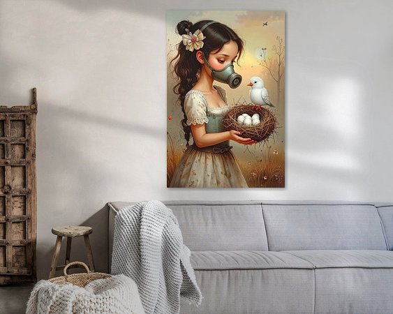 Voorbeeld van het werk in een kamer