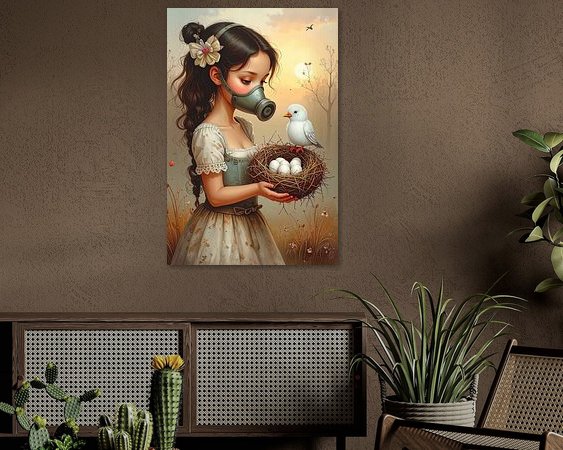 Voorbeeld van het werk in een kamer