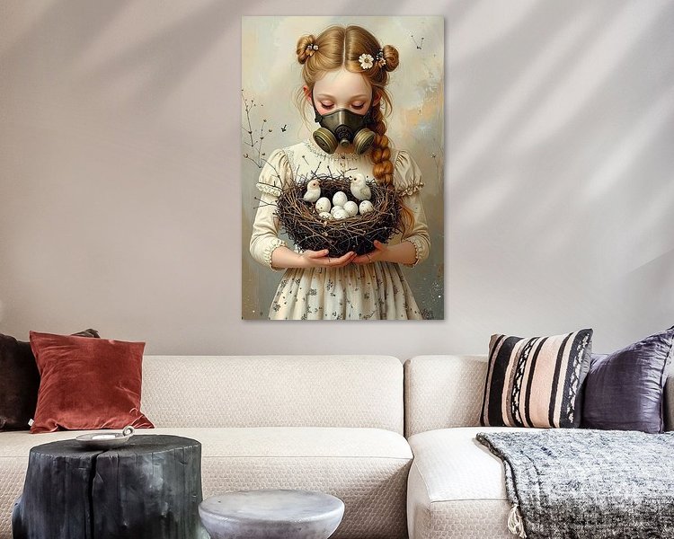Voorbeeld van het werk in een kamer