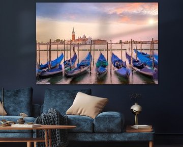 Sonnenaufgang bei San Giorgio Maggiore, Venedig, Italien von Aloke Design