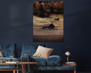 Alpine hut during autumn by Daniël de Jong