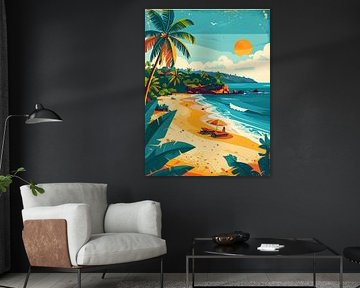 Tropischer Strand und Palmen