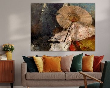 Still life with pink parasol, Coba Ritsema