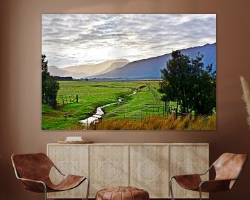 Montagnes et prairies de Swartland en Afrique du Sud sur Werner Lehmann