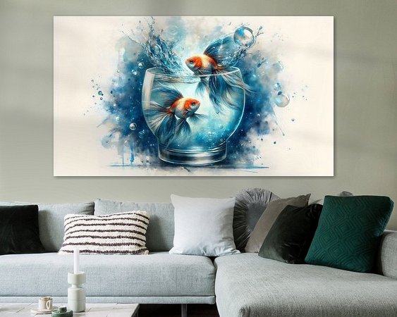 Voorbeeld van het werk in een kamer