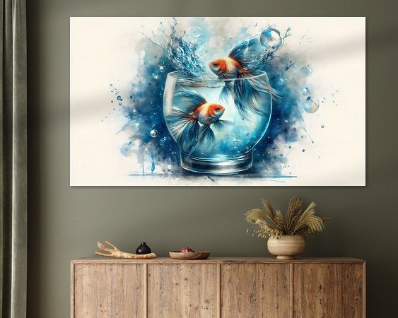 Voorbeeld van het werk in een kamer