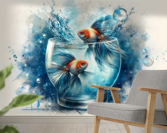 Voorbeeld van het werk in een kamer