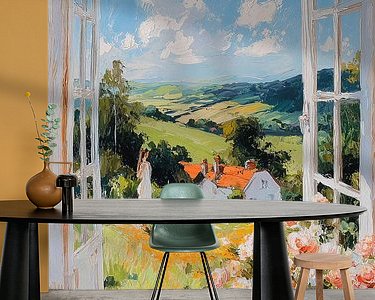 Voorbeeld van het werk in een kamer