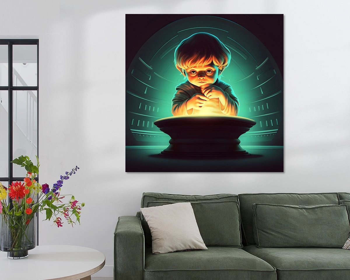 Voorbeeld van het werk in een kamer