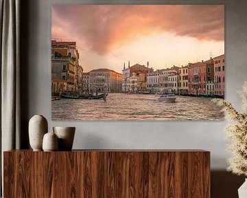 Canal Grande bij zonsondergang, Venetië, Italië