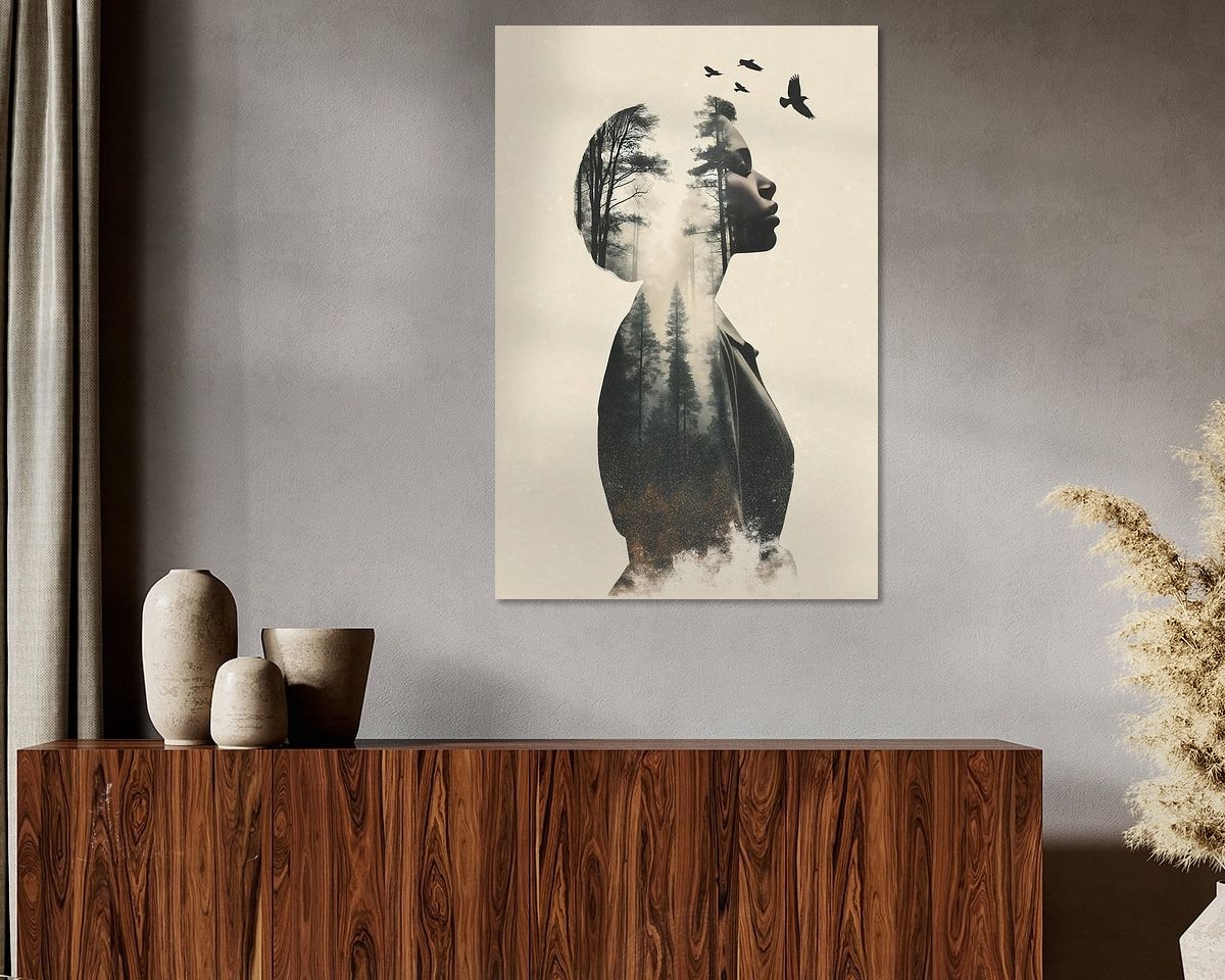 Voorbeeld van het werk in een kamer