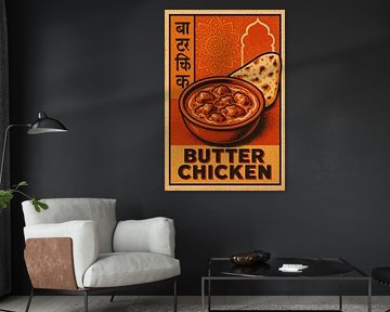 Butter Chicken - Indisches Retro-Pop-Art-Poster