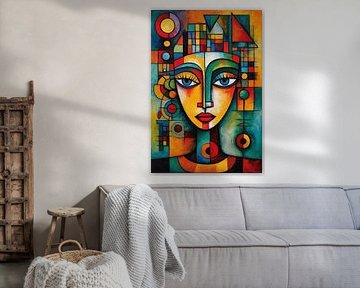 Abstrait Cubiste Africain Homme Art Portrait