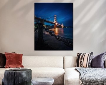 Chain and Golden Gate at Blue Hour, San Francisco, USA by Aloke Design