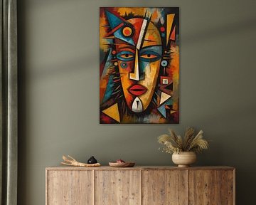 Masque africain tribal abstrait