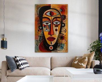 Masque africain tribal abstrait