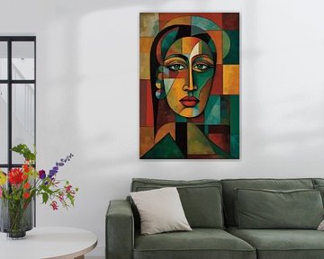 Portrait de femme cubiste africaine abstraite