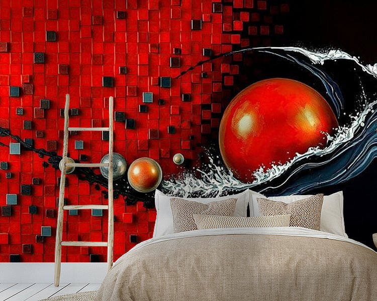 Voorbeeld van het werk in een kamer