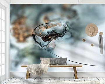 Fluid Painting, AlcoholInk Malererei, Bronze, Gold, Schwarz, Weiß von GH Foto & Artdesign
