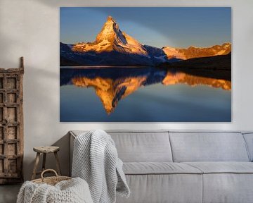 Magic sunrise on the Matterhorn mountain in the Swiss Alps by Menno Boermans