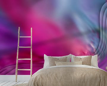 Abstrakte Alcohol-Ink-Malerei, digitalisiert, Pink, Grün und Violett