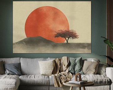 Minimalist Japanese landscape - Japandi Art by Niklas Maximilian