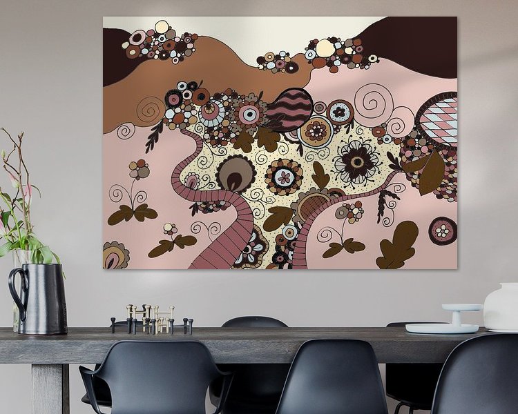 Voorbeeld van het werk in een kamer