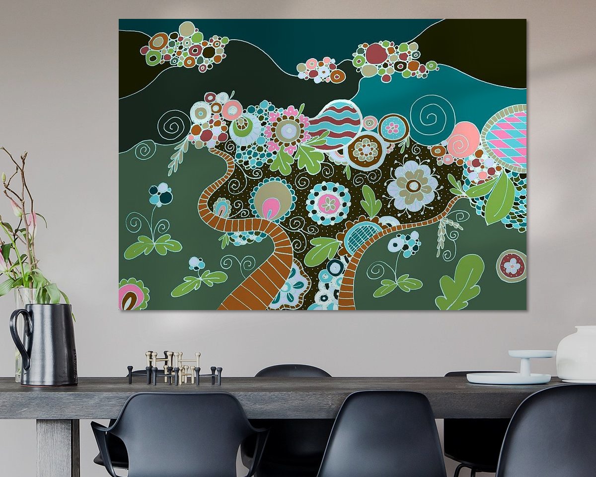 Voorbeeld van het werk in een kamer