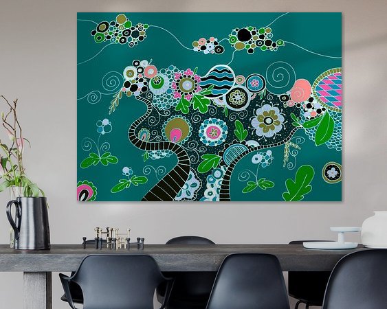 Voorbeeld van het werk in een kamer