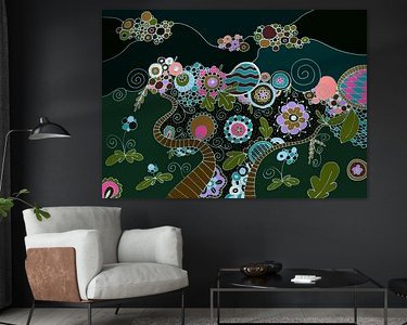 Voorbeeld van het werk in een kamer