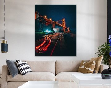 Golden Gate Night Trails, San Francisco, États-Unis sur Aloke Design