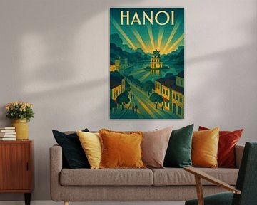 Hanoi Elegance – Art Deco Old Quarter Poster by Travel Shop