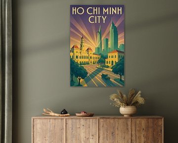 Ho Chi Minh City Skyline – Art Deco Saigon Poster by Travel Shop
