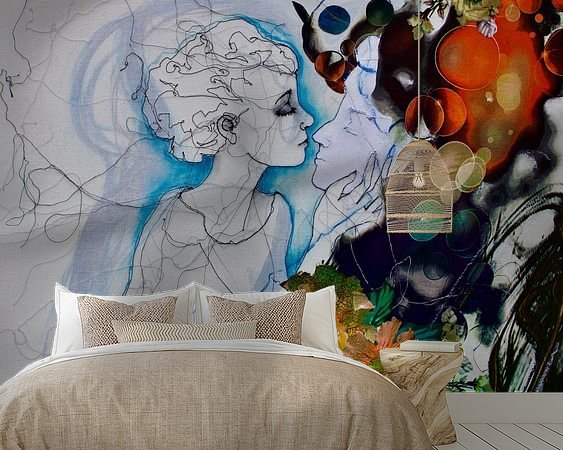 Voorbeeld van het werk in een kamer