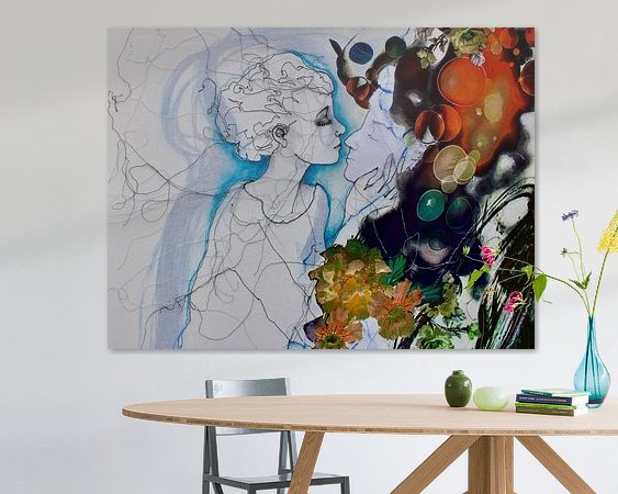 Voorbeeld van het werk in een kamer