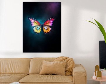 Psychedelic Rainbow Butterfly by Bovi Okta
