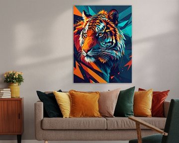 Vibrant Pop Art Tiger Portrait by Ini Rendybovi