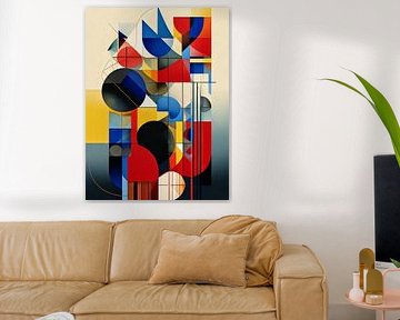 Mid-Century Geometric Abstract Panel by Ini Rendybovi