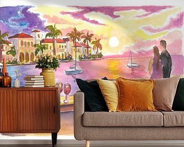 Venetiaanse Baai Napels Florida zonsondergang - weerspiegelingen van het paradijs