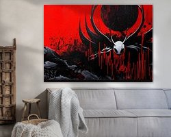 Voorbeeld van het werk in een kamer