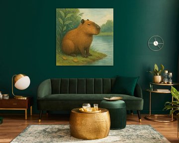 Ruhiges Capybara am Teich von sipul.max