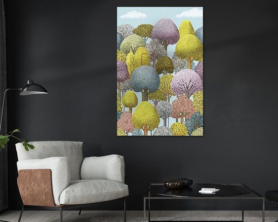 Voorbeeld van het werk in een kamer