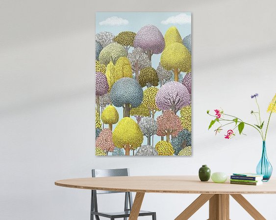 Voorbeeld van het werk in een kamer