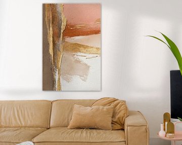 Abstract Painting - Gold and Terracotta Elegant and Modern by Joriali Abstract