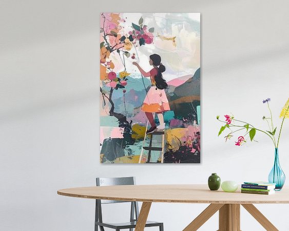 Voorbeeld van het werk in een kamer