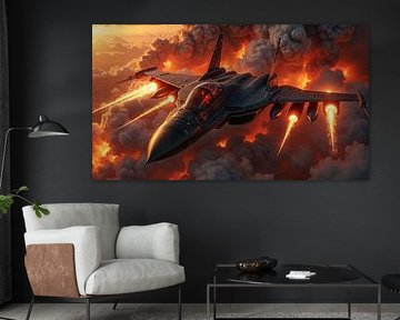 JET FIGHTER FROM HELL: Avion de chasse au-dessus du ciel en feu