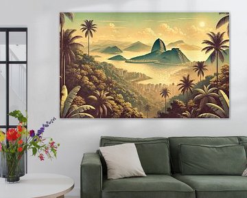 Vintage Brazil, Rio de Janeiro Tropics Poster by Chromatic Fusion Studio