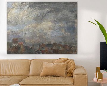 James Ensor, Groot gezicht over de daken van Oostende